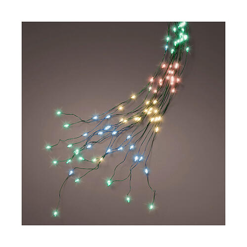 Lumières de Noël en cascade multicolores 408 microLEDs int/ext 180 cm 1