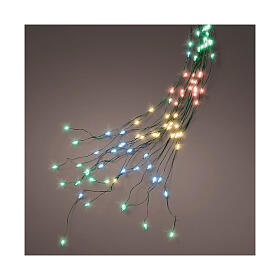 Luci di Natale a cascata multicolor 408 microLED int est 180 cm