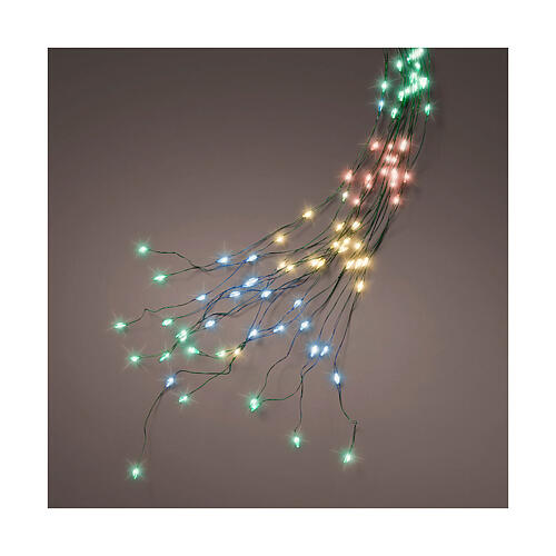 Luci natalizie multicolore a cascata 672 microLED  210 cm int est 1