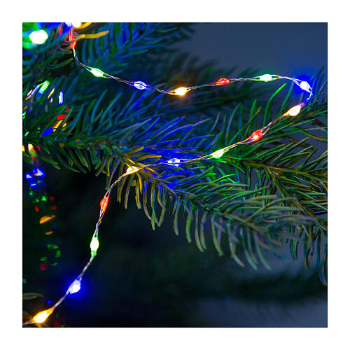 Luci natalizie multicolore a cascata 672 microLED  210 cm int est 2