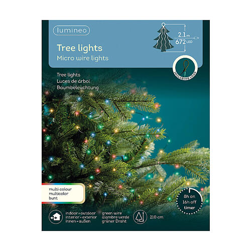 Luci natalizie multicolore a cascata 672 microLED  210 cm int est 6