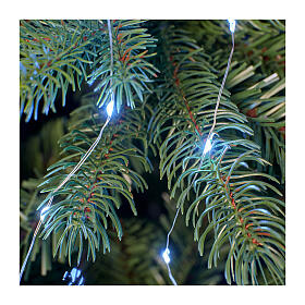 Luces de Navidad cascada 408 microLED 180 cm int ext blanco frío