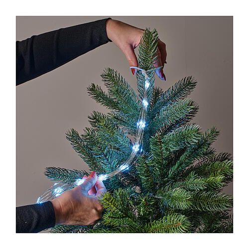 Luci di Natale a cascata 408 microLED 180 cm int est bianco freddo 3