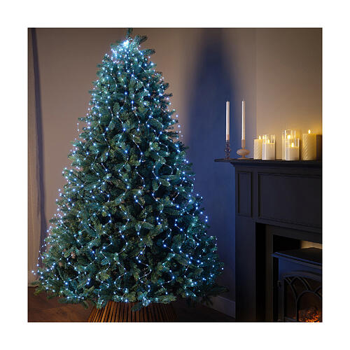 Luci di Natale a cascata 408 microLED 180 cm int est bianco freddo 5
