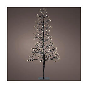 Black Christmas tree with solar panel, 192 LEDs, 47 in