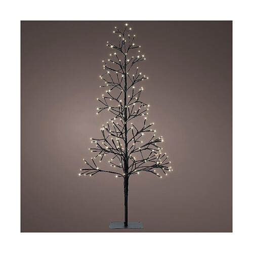 Árbol de Navidad panel solar 120 cm negro 192 LED 1