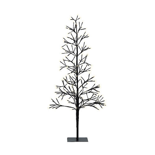 Árbol de Navidad panel solar 120 cm negro 192 LED 2