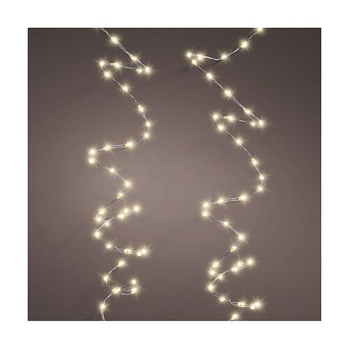 Guirlande Lumineuse LED En Grappes Blanc Chaud 24m - 1200 LED, 8 Modes, Étanche, Pour Intérieur/Extérieur, Noël