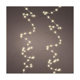 Corrente luminosa 756 LEDs branco quente 12 m interior exterior