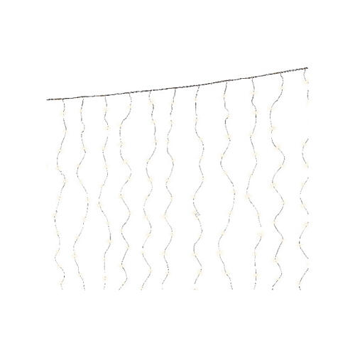 Lichtervorhang, 100 Micro-LEDs, warmweiß, Silberdraht – 100 × 90 cm, für innen und außen 5