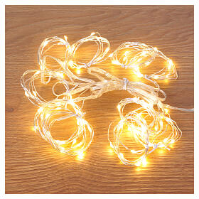 Cortina luminosa 100 LEDs 100x90 cm branco quente interior/exterior