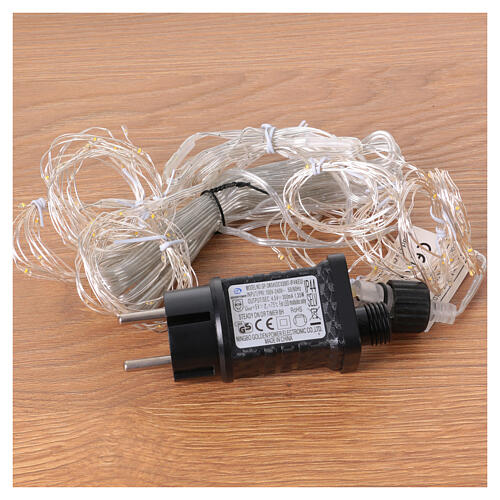 Cortina luminosa 100 LEDs 100x90 cm branco quente interior/exterior 6