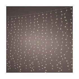 Lichtervorhang, 400 Micro-LEDs, warmweiß, Silberdraht – 200 × 190 cm, für innen und außen