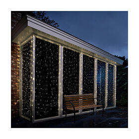 Tenda di luci 400 LED 200x190 cm int est bianco caldo