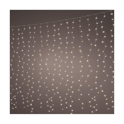 Tenda di luci 400 LED 200x190 cm int est bianco caldo 1