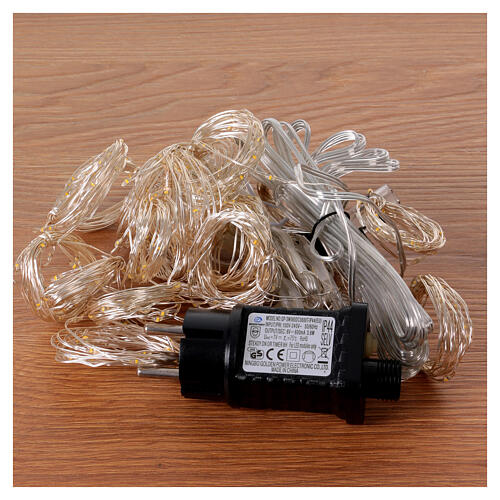 Cortina de luzes 400 LEDs 200x190 cm interior exterior branco quente 6