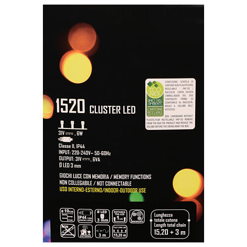 Multicolor Christmas string lights 1520 LEDs, indoor/outdoor, 15 meters 7