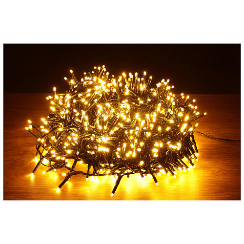Corrente luminosa de Natal interior exterior 1000 microLEDs branco quente 20 m 2