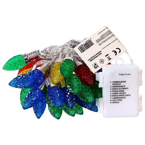 Cadena luces de Navidad 50 bombillas LED coloridas para interior 4,9 m 5