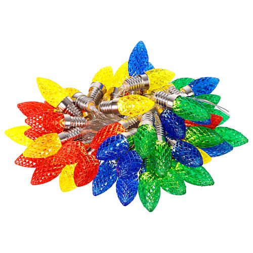 Christmas Light Chain 50 Colored LED Bulbs Indoor 4.9 m 2