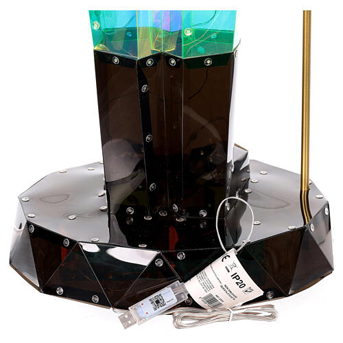 Dziadek do orzechów holograficzny efekt - dekoracja bożonarodzeniowa, 100 cm, 80 super nanoled 6