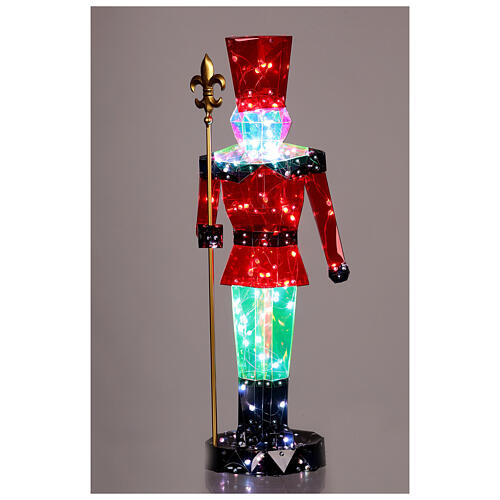 Holographic nutcracker, Christmas decoration with 70 super nanoLEDs for indoor use, 24 in 1