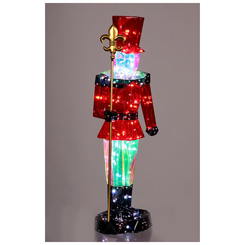 Holographic nutcracker, Christmas decoration with 70 super nanoLEDs for indoor use, 24 in 3