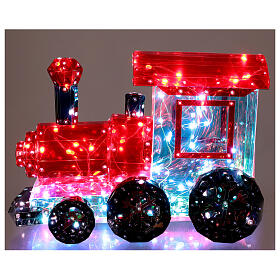 Holographic Christmas train, 10 in, 80 multicoulor LEDs for indoor