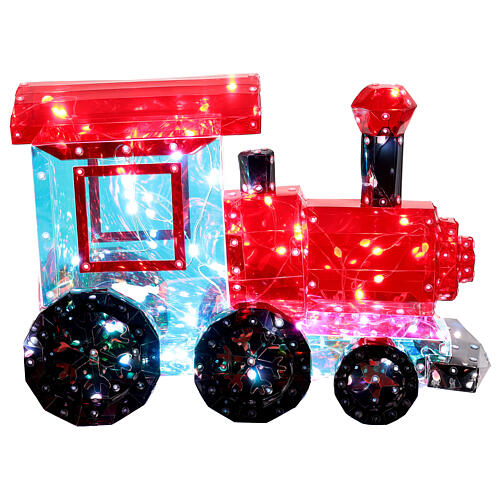 Holographic Christmas train, 10 in, 80 multicoulor LEDs for indoor 3