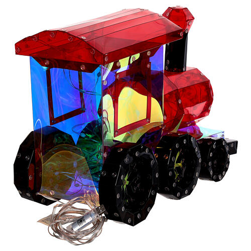 Holographic Christmas train, 10 in, 80 multicoulor LEDs for indoor 5