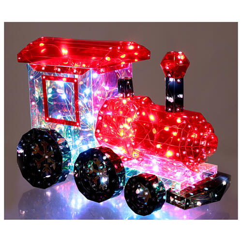 Train de Noël holographique 25 cm 80 LEDs multicolores intérieur 4
