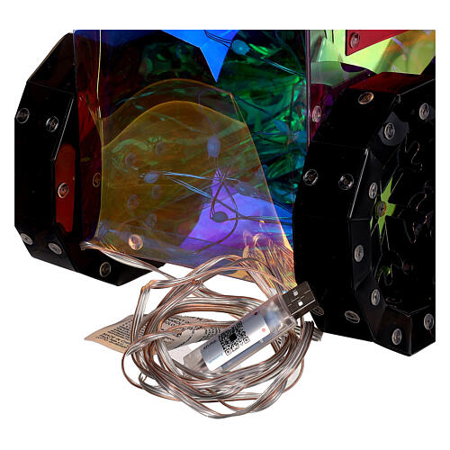 Train de Noël holographique 25 cm 80 LEDs multicolores intérieur 6