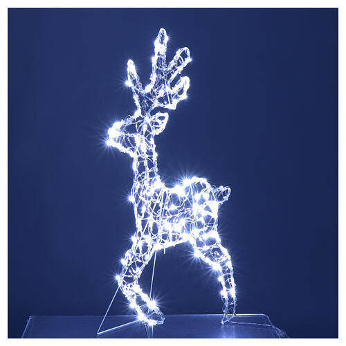 Reno navideño 2D luminoso con pie de apoyo 90x55 cm 100 LED 2