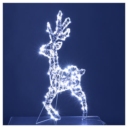 Reno navideño 2D luminoso con pie de apoyo 90x55 cm 100 LED 3