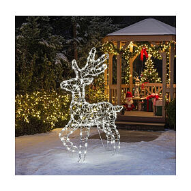 Renne lumineux Noël 2D avec support 90x55 cm 100 LEDs