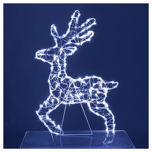 Renna Natalizia 2D luminosa con cavalletto 90x55 cm 100 LED 1