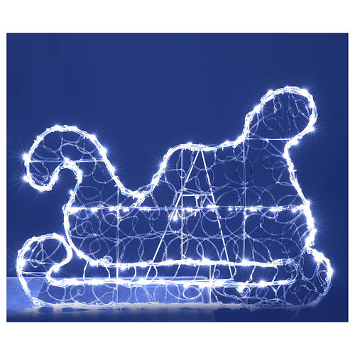 Rentier mit Schlitten 2D, 200 eisweiße LEDs, 136 x 90 cm – für Innen- und Außenbereich 4