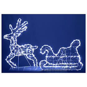 Christmas reindeer with sled, 2D design, 54x35 in, 200 LEDs