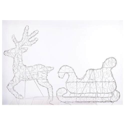 Christmas reindeer with sled, 2D design, 54x35 in, 200 LEDs 7