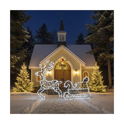 Reno navideño con trineo 2D 136x90 200 LED 2
