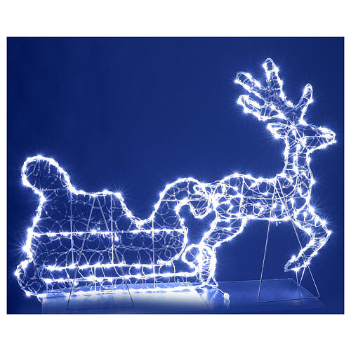 Renne Noël avec traîneau 2D 136x90 cm 200 LEDs 5