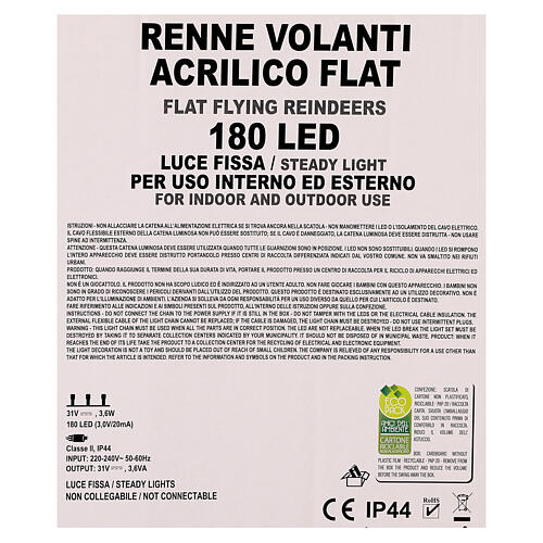Renne Noël avec traîneau 2D 136x90 cm 200 LEDs 9
