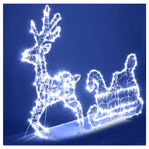 Renna Natalizia con slitta 2D 136x90 cm 200 LED 5