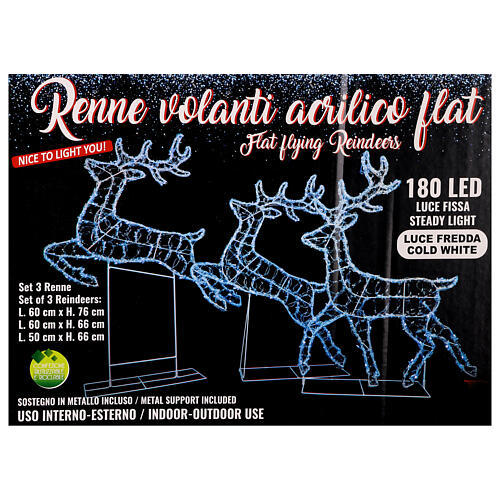 Christmas Reindeer with 2D Sled 200 LEDs, 136x90 cm 8