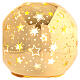 Sfera 12 cm a luci led dorata con stelle stilizzate s2