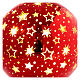 10cm nanoled red glass Christmas lamp sphere with stylized stars s2