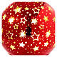 Sfera da tavolo decoro stelle su sfondo rosso 12 cm luce nanoled s2
