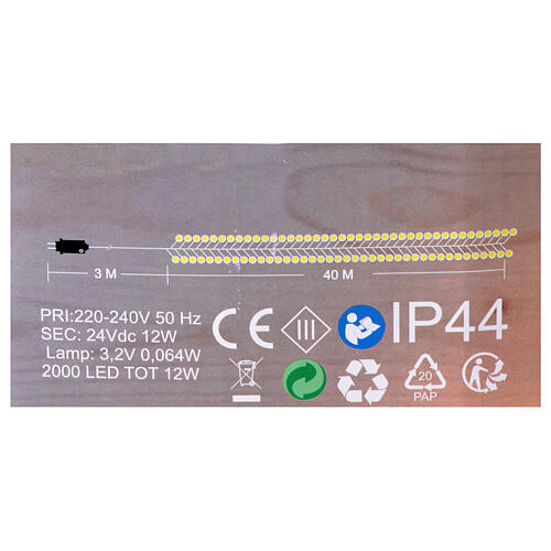 Catena Natalizia bianco freddo 2000 led int-est 40 m 3