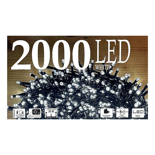 Luzes de Natal branco frio 2000 LEDs interior/exterior 40 m 4