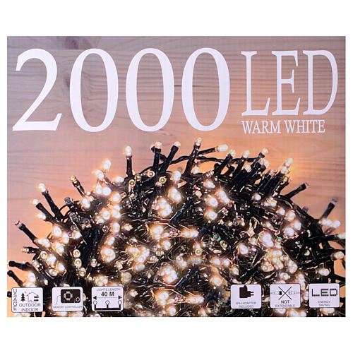 Guirlande lumineuse 2000 LEDs blanc chaud intérieur/extérieur 40 m 4